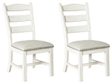 Valebeck Beige/White Dining Chair, Set of 2 from Ashley Furniture - Luna Furniture