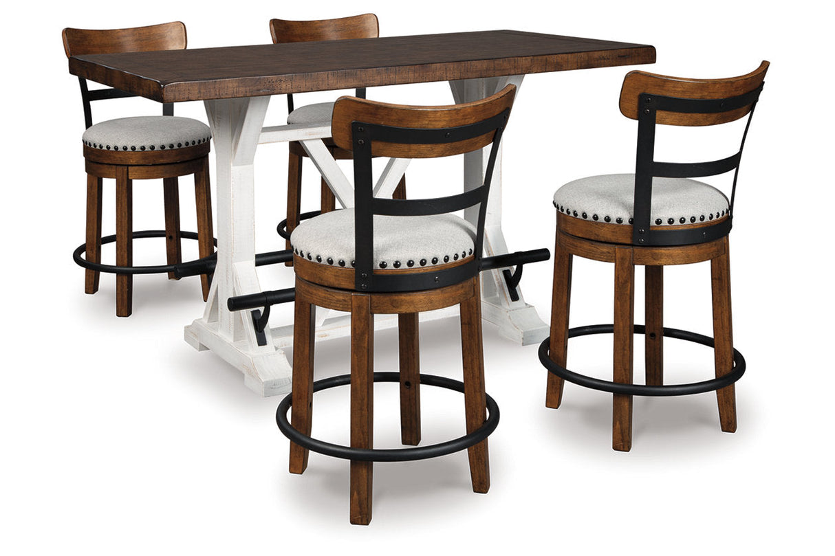 Valebeck Brown Counter Height Dining Table and 4 Barstools from Ashley - Luna Furniture