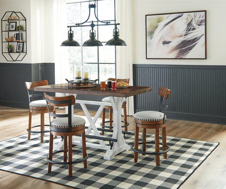 Valebeck Brown Counter Height Dining Table and 4 Barstools from Ashley - Luna Furniture