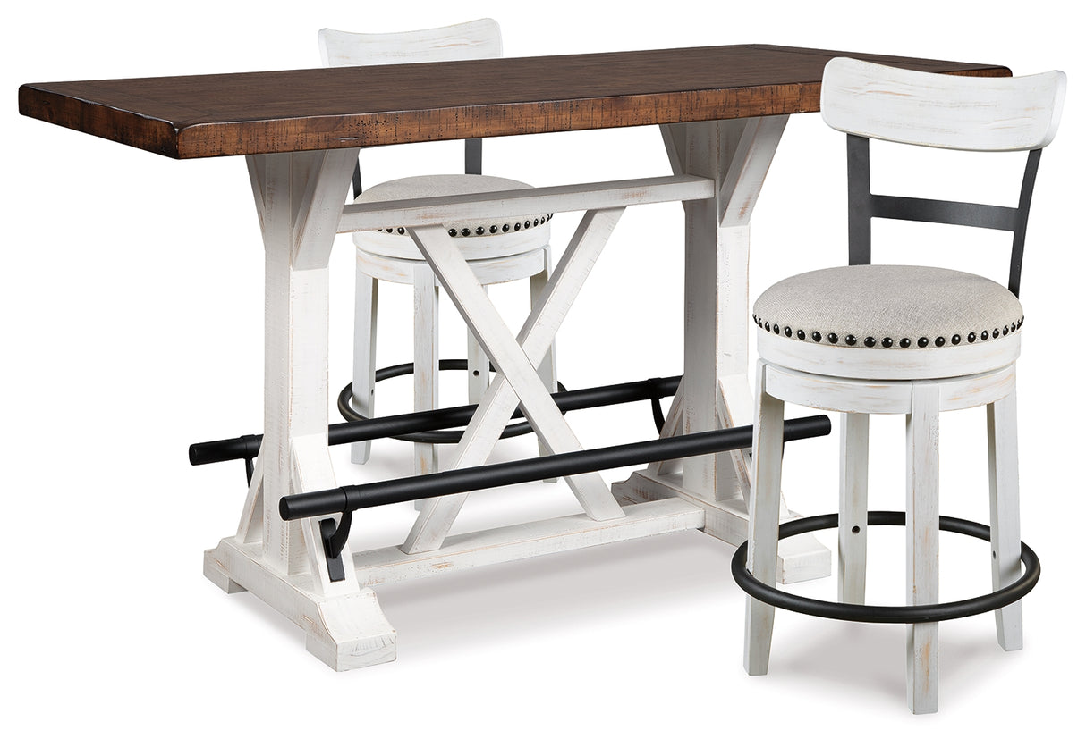 Valebeck White Counter Height Dining Table and 2 Barstools from Ashley - Luna Furniture
