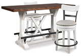 Valebeck White Counter Height Dining Table and 2 Barstools from Ashley - Luna Furniture