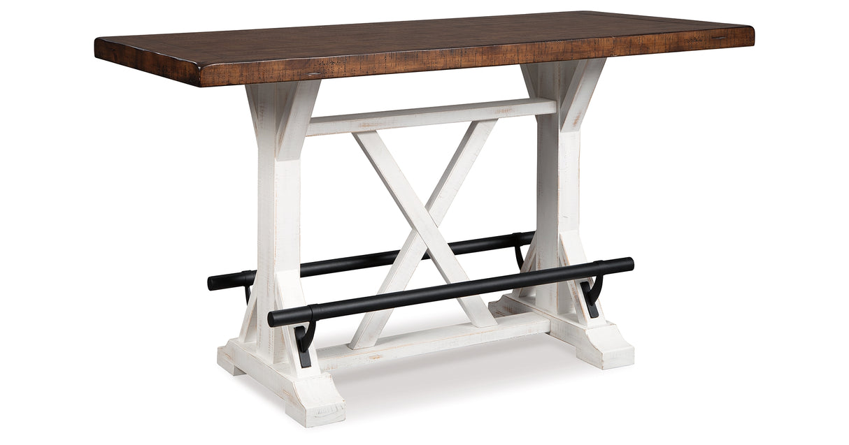 Valebeck Counter Height Dining Table, 6 Barstools and Server