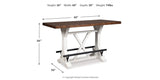Valebeck Counter Height Dining Table, 6 Barstools and Server