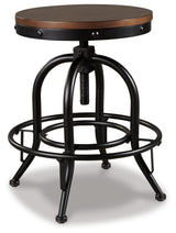 Valebeck Brown/Black Counter Height Barstool, Set of 2 from Ashley Furniture - Luna Furniture