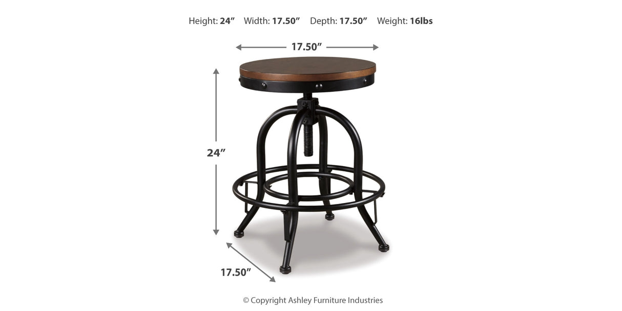 Valebeck Counter Height Dining Table, 6 Barstools and Server