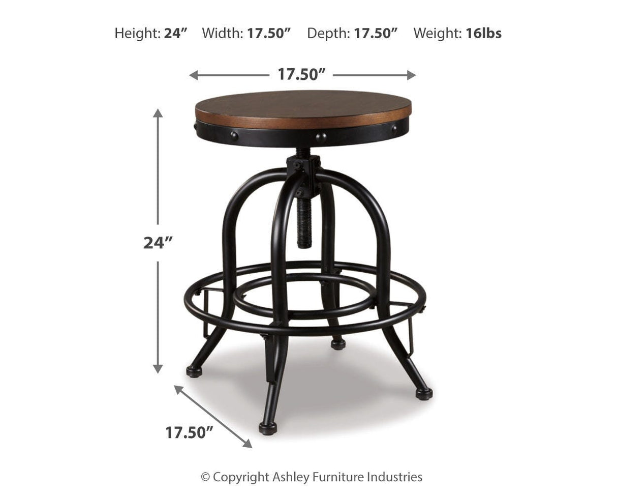 Valebeck Brown/Black Counter Height Barstool, Set of 2 from Ashley Furniture - Luna Furniture