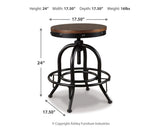 Valebeck Brown/Black Counter Height Barstool, Set of 2 from Ashley Furniture - Luna Furniture