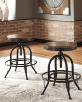 Valebeck Brown/Black Counter Height Barstool, Set of 2 from Ashley - Luna Furniture