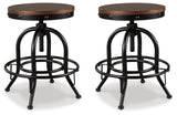 Valebeck Brown/Black Counter Height Barstool, Set of 2 from Ashley - Luna Furniture