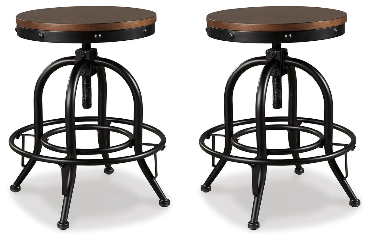 Valebeck Brown/Black Counter Height Barstool, Set of 2 from Ashley Furniture - Luna Furniture