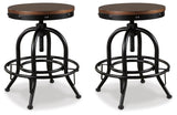 Valebeck Brown/Black Counter Height Barstool, Set of 2 from Ashley Furniture - Luna Furniture