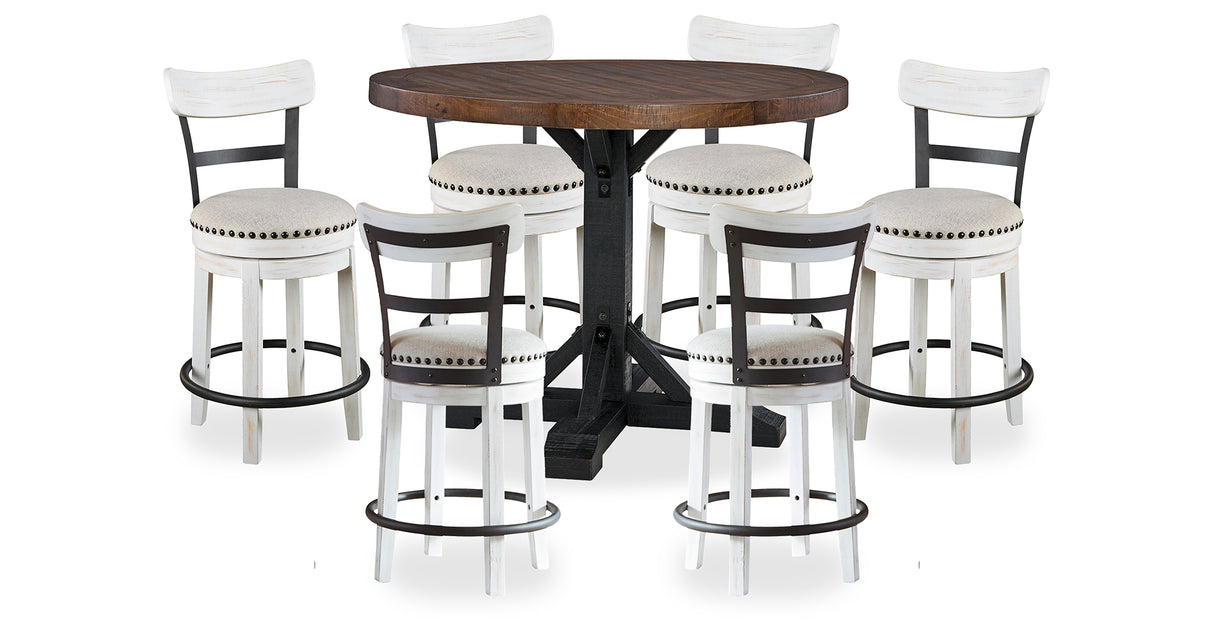 Valebeck Counter Height Dining Table and 6 Barstools