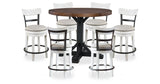 Valebeck Counter Height Dining Table and 6 Barstools