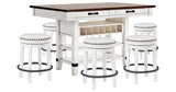 Valebeck Counter Height Dining Table and 6 Barstools