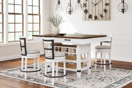 Valebeck Counter Height Dining Table and 4 Barstools from Ashley - Luna Furniture