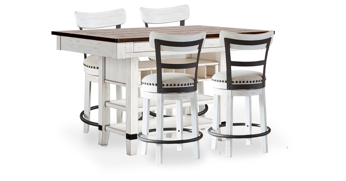 Valebeck Counter Height Dining Table and 4 Barstools