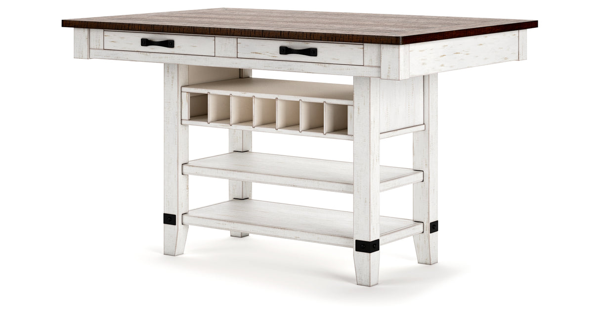 Valebeck White/Brown Counter Height Dining Table from Ashley - Luna Furniture