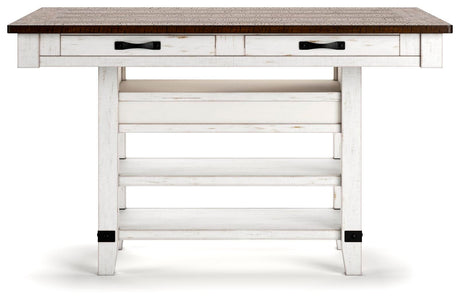Valebeck White/Brown Counter Height Dining Table and 6 Barstools from Ashley - Luna Furniture