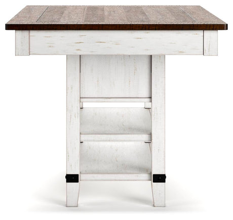 Valebeck White/Brown Multi Counter Height Dining Table and 4 Barstools from Ashley Furniture - Luna Furniture
