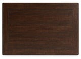 Valebeck White/Brown Counter Height Dining Table and 6 Barstools