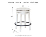 Valebeck White/Black Counter Height Stool from Ashley - Luna Furniture