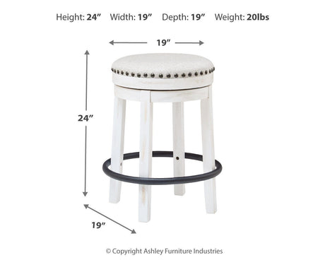 Valebeck White/Brown Counter Height Set from Ashley - Luna Furniture