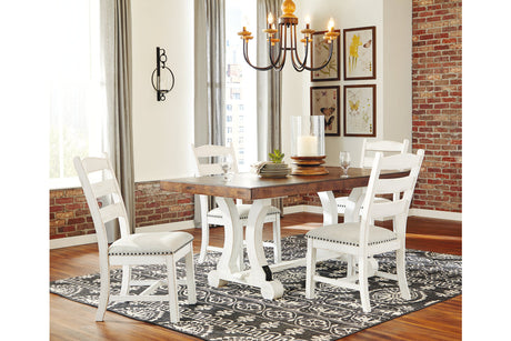 Valebeck Beige/White Dining Table and 4 Chairs from Ashley Furniture - Luna Furniture