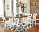 Valebeck White/Brown Dining Table and 6 Chairs from Ashley Furniture - Luna Furniture