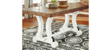 Valebeck Dining Table and 8 Chairs with Storage in White/Brown from Ashley Furniture - Luna Furniture