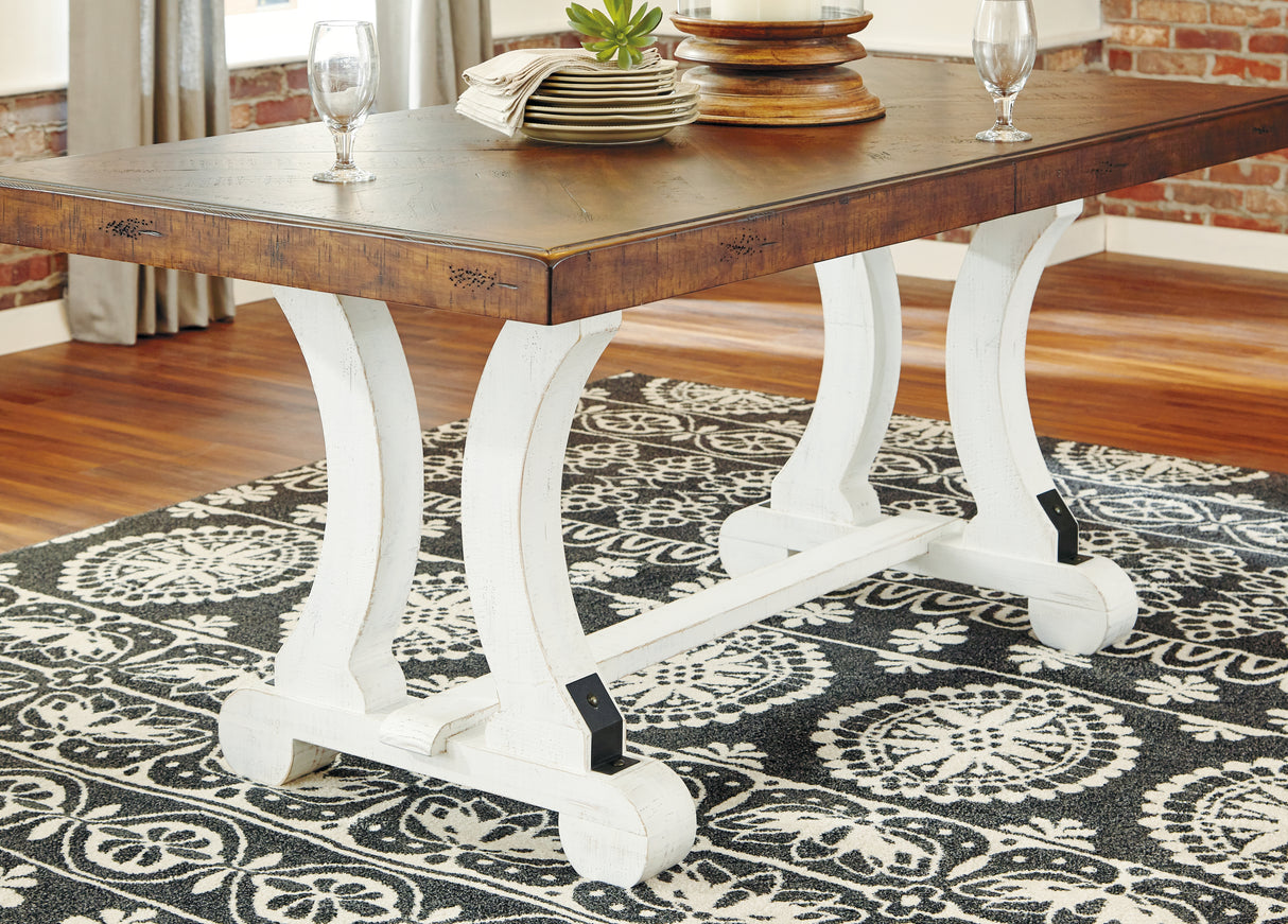 Valebeck White/Brown Dining Table and 6 Chairs from Ashley Furniture - Luna Furniture