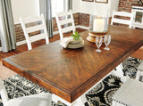 Valebeck White/Brown Dining Table and 6 Chairs from Ashley Furniture - Luna Furniture