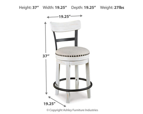 Valebeck White/Brown Counter Height Dining Table and 8 Barstools from Ashley Furniture - Luna Furniture