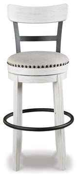 Valebeck White Bar Height Barstool from Ashley Furniture - Luna Furniture