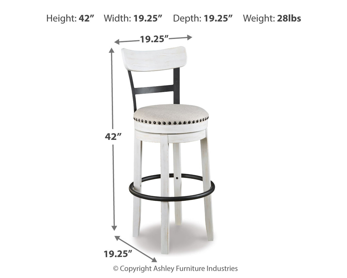 Valebeck White Bar Height Barstool from Ashley - Luna Furniture