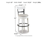 Valebeck White Bar Height Barstool from Ashley - Luna Furniture
