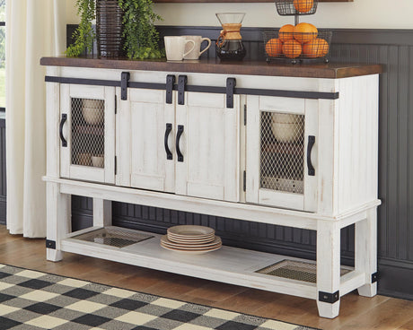Valebeck White/Brown Dining Server from Ashley - Luna Furniture