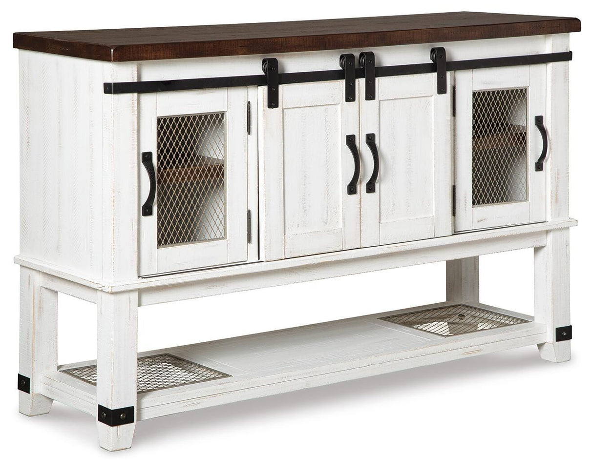 Valebeck White/Brown Dining Server from Ashley Furniture - Luna Furniture