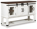 Valebeck White/Brown Dining Server from Ashley Furniture - Luna Furniture