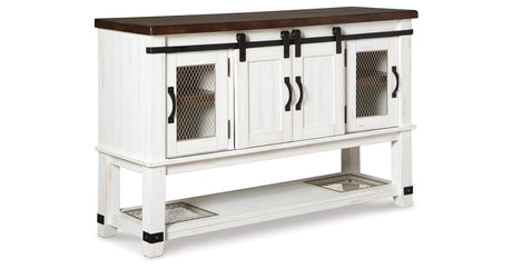 Valebeck Dining Table and 8 Chairs with Storage in White/Brown from Ashley - Luna Furniture