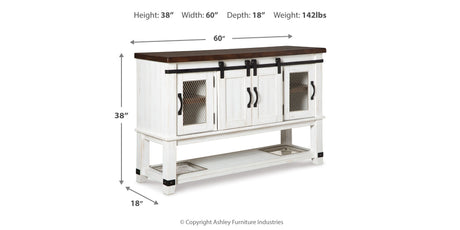 Valebeck White/Brown Dining Server from Ashley - Luna Furniture