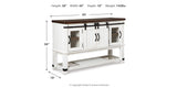 Valebeck Dining Table and 8 Chairs with Storage in White/Brown from Ashley Furniture - Luna Furniture