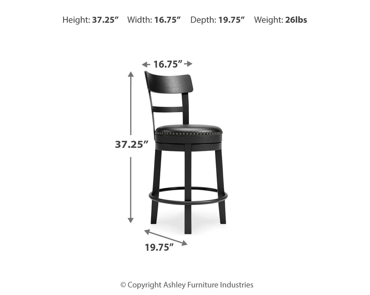 Valebeck Black Counter Height Barstool from Ashley - Luna Furniture