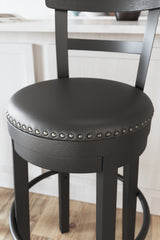 Valebeck Black Bar Height Barstool from Ashley - Luna Furniture
