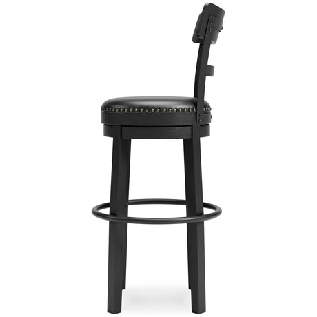 Valebeck Black Bar Height Barstool from Ashley - Luna Furniture