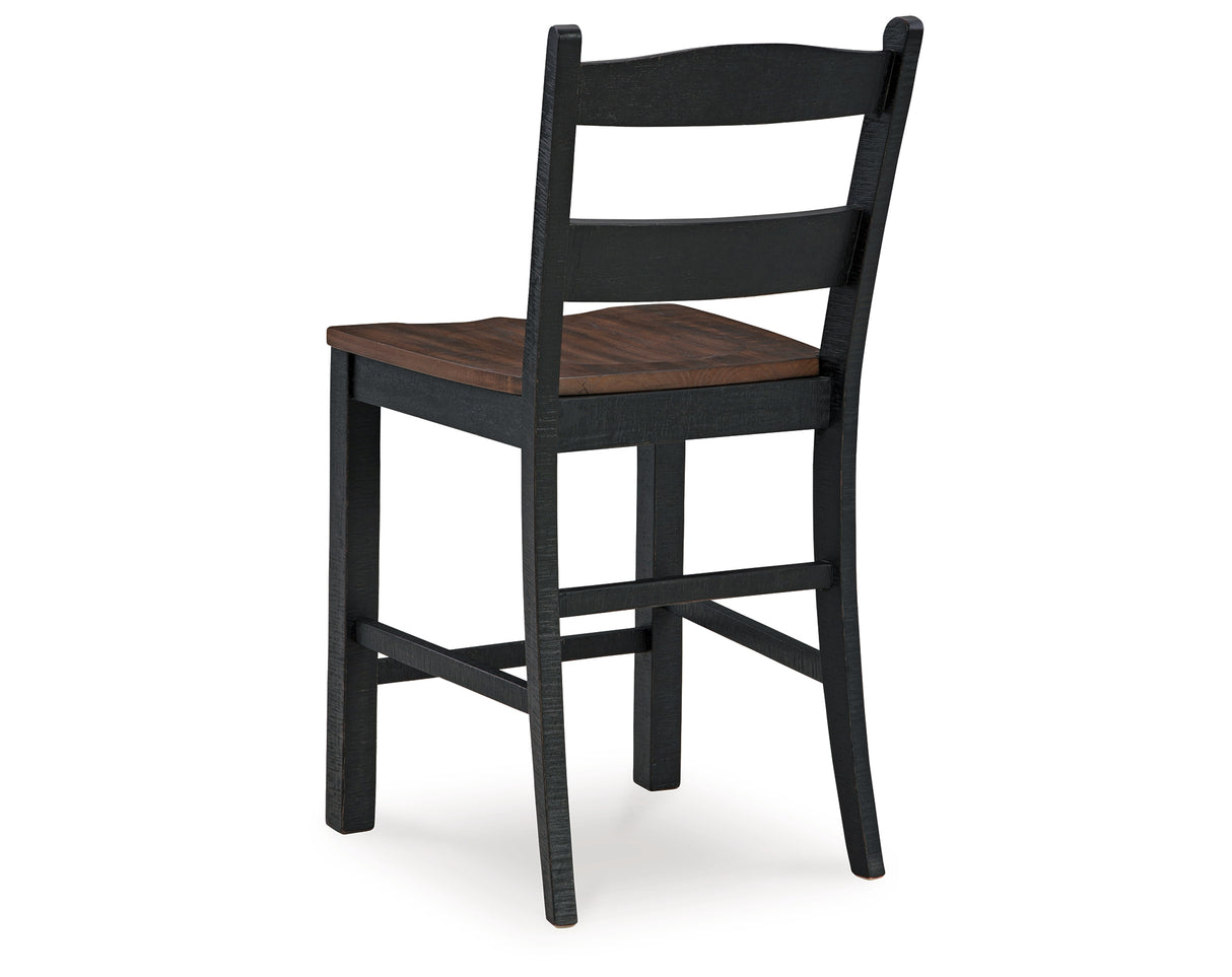 Valebeck Black/Brown Counter Height Barstool, Set of 2 from Ashley - Luna Furniture