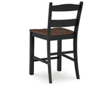 Valebeck Black/Brown Counter Height Barstool, Set of 2 from Ashley - Luna Furniture