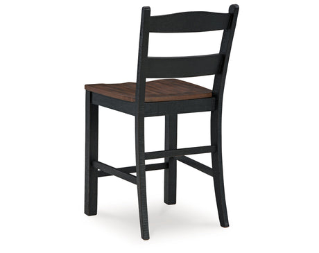 Valebeck Black/Brown Counter Height Barstool, Set of 2 from Ashley - Luna Furniture