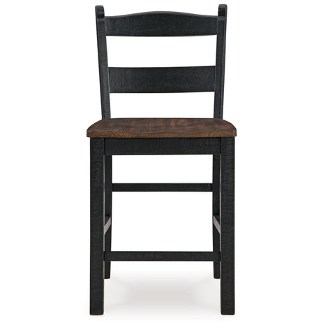 Valebeck Black/Brown Counter Height Barstool, Set of 2 from Ashley - Luna Furniture