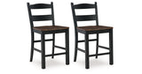 Valebeck Black/Brown Counter Height Barstool, Set of 2 from Ashley - Luna Furniture