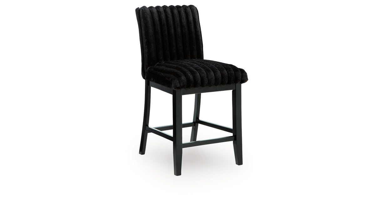 Mervannie Gray/Black Counter Height Barstool, Set of 2 from Ashley Furniture - Luna Furniture